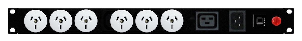 6x GPO 10A, 1x IEC C19, Horizontal, IEC Inlet